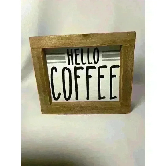 PARISLOFT Other - PARISLOFT Barn Wood Small Box Sign 'Hello Coffee' Rustic Farmhouse Decor